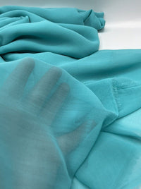 Plain Aqua Blue Chiffon Fabric - T9 Fabrics