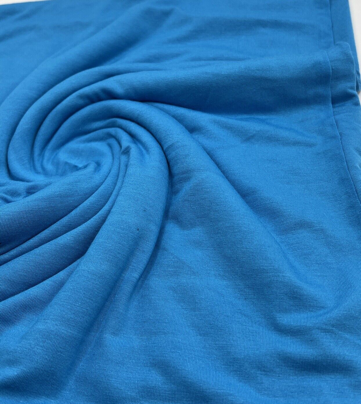 Plain Aqua Blue Viscose Elastane Fabric 4 Way Stretch Jersey - T9 Fabrics