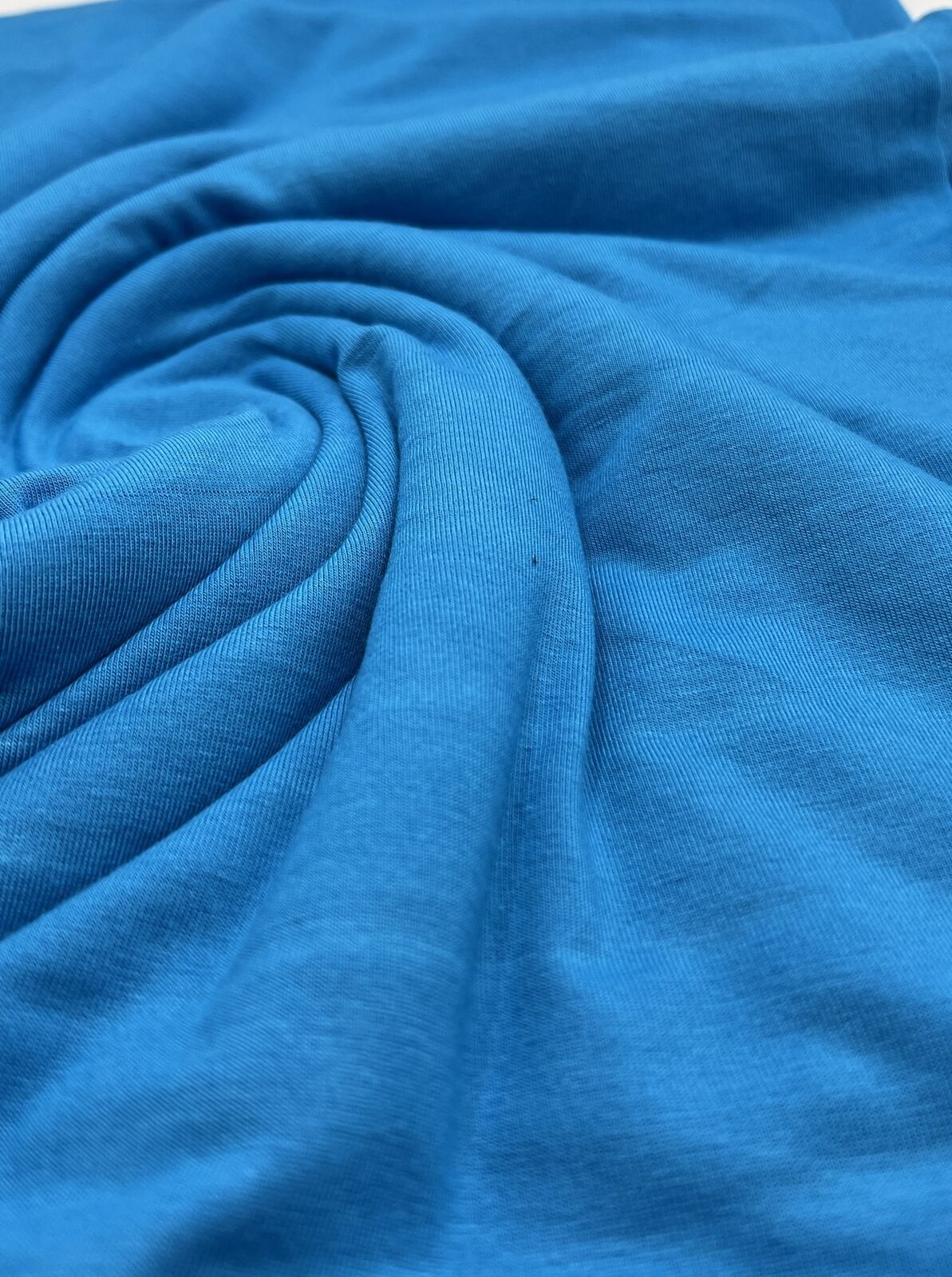 Plain Aqua Blue Viscose Elastane Fabric 4 Way Stretch Jersey - T9 Fabrics