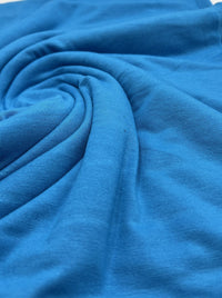 Plain Aqua Blue Viscose Elastane Fabric 4 Way Stretch Jersey - T9 Fabrics