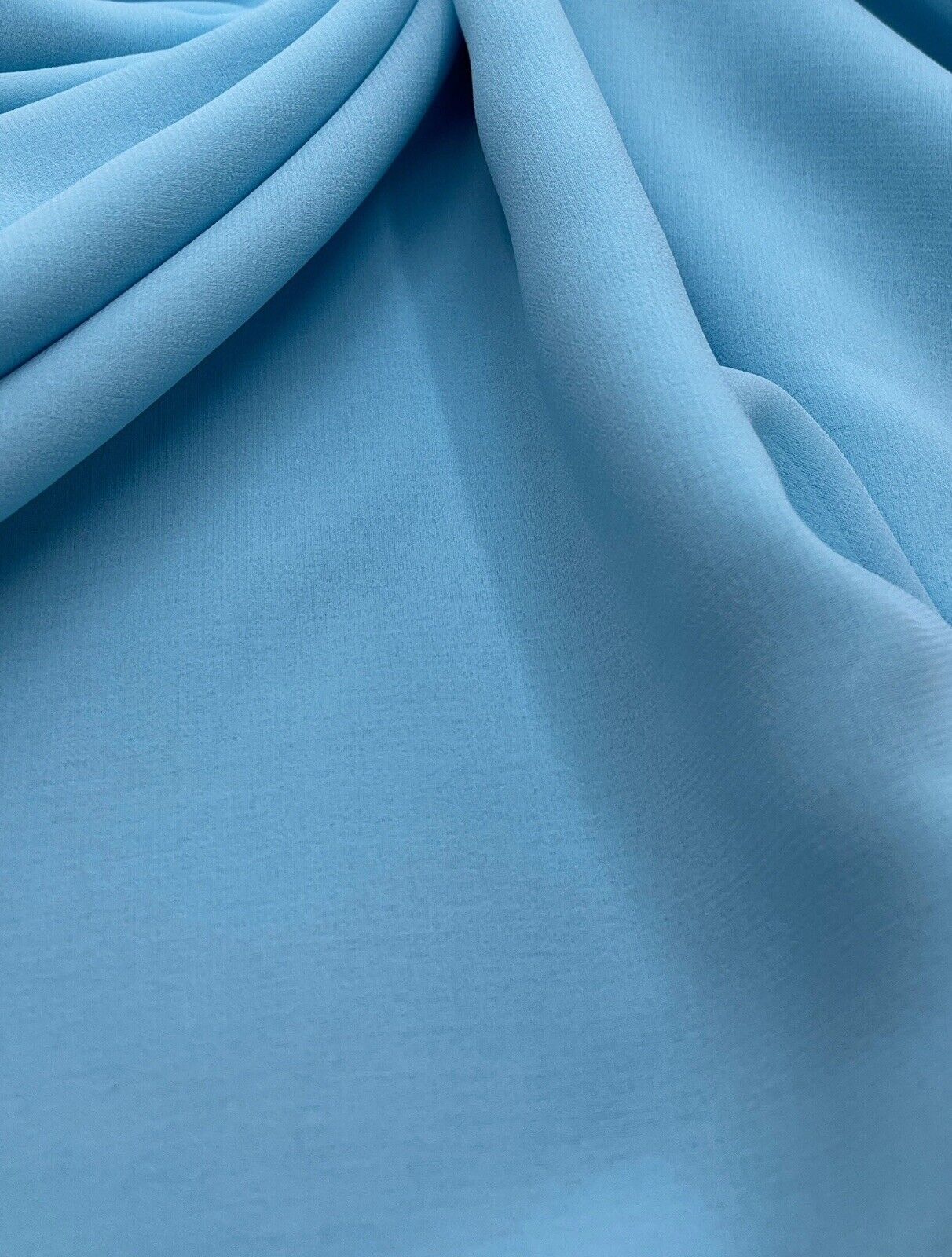 Plain Baby Blue Chiffon Fabric - T9 Fabrics