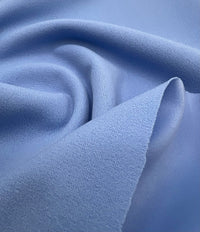 Plain Baby Blue Scuba Crepe Stretch Jersey Fabric 4 Way Stretch - T9 Fabrics