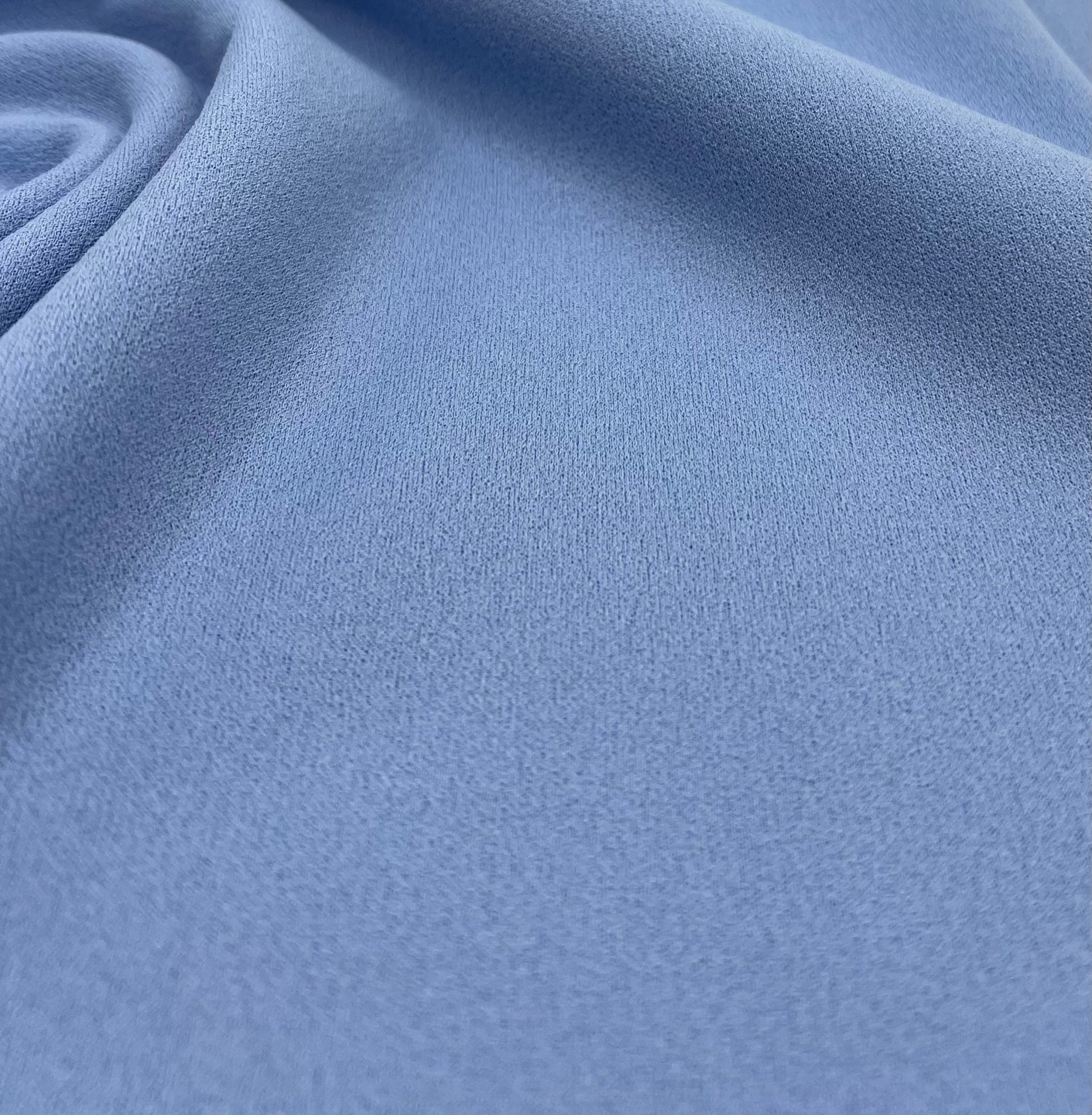 Plain Baby Blue Scuba Crepe Stretch Jersey Fabric 4 Way Stretch - T9 Fabrics
