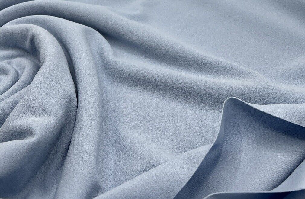 Plain Baby Blue Scuba Crepe Stretch Jersey Fabric 4 Way Stretch - T9 Fabrics