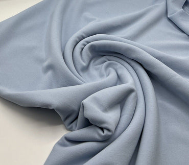 Plain Baby Blue Scuba Crepe Stretch Jersey Fabric 4 Way Stretch - T9 Fabrics