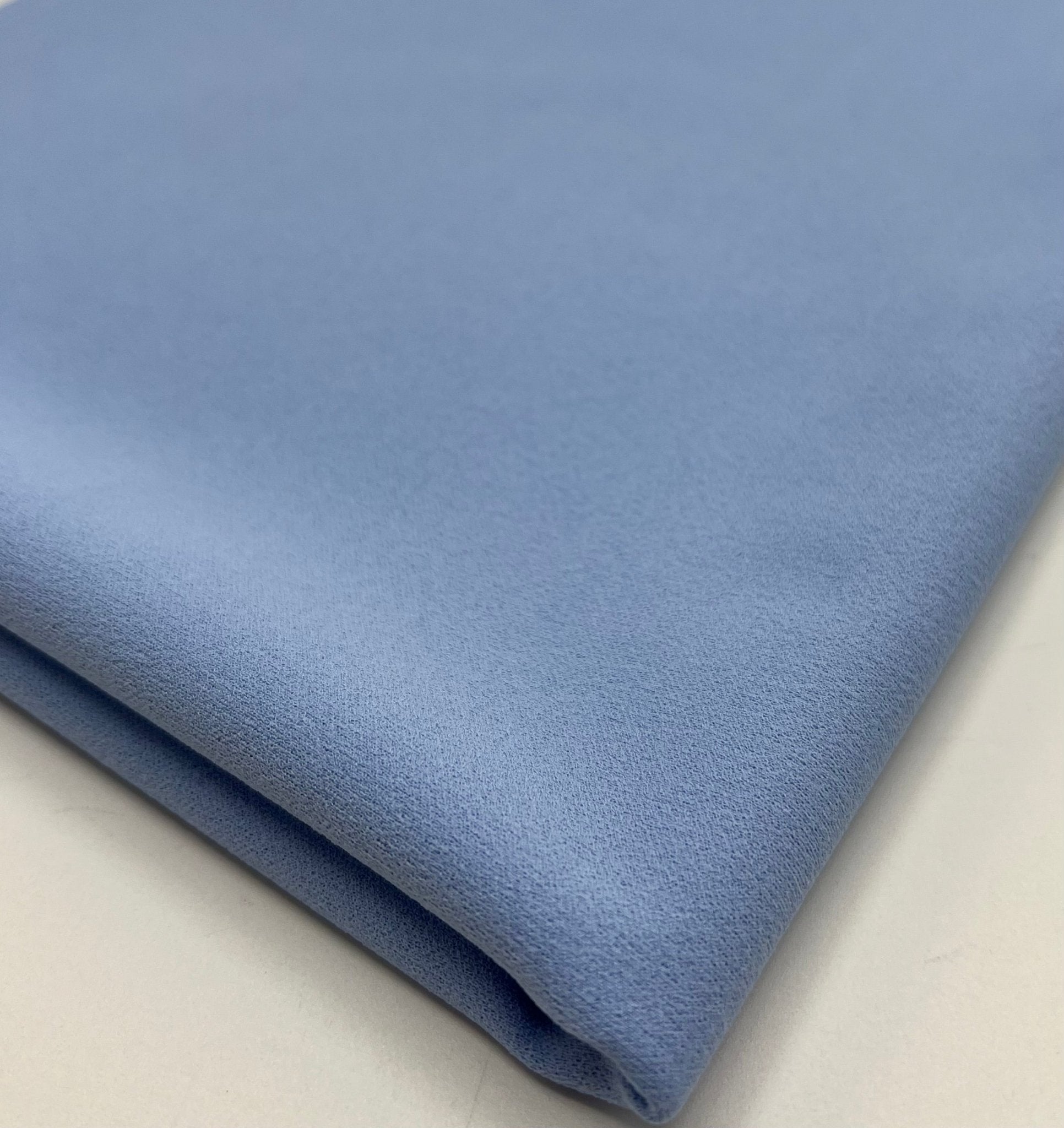 Plain Baby Blue Scuba Crepe Stretch Jersey Fabric 4 Way Stretch - T9 Fabrics