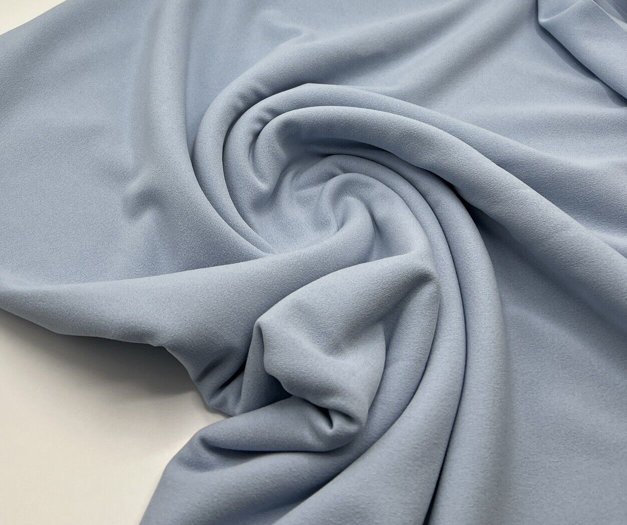 Plain Baby Blue Scuba Crepe Stretch Jersey Fabric 4 Way Stretch - T9 Fabrics