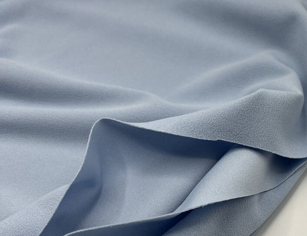 Plain Baby Blue Scuba Crepe Stretch Jersey Fabric 4 Way Stretch - T9 Fabrics