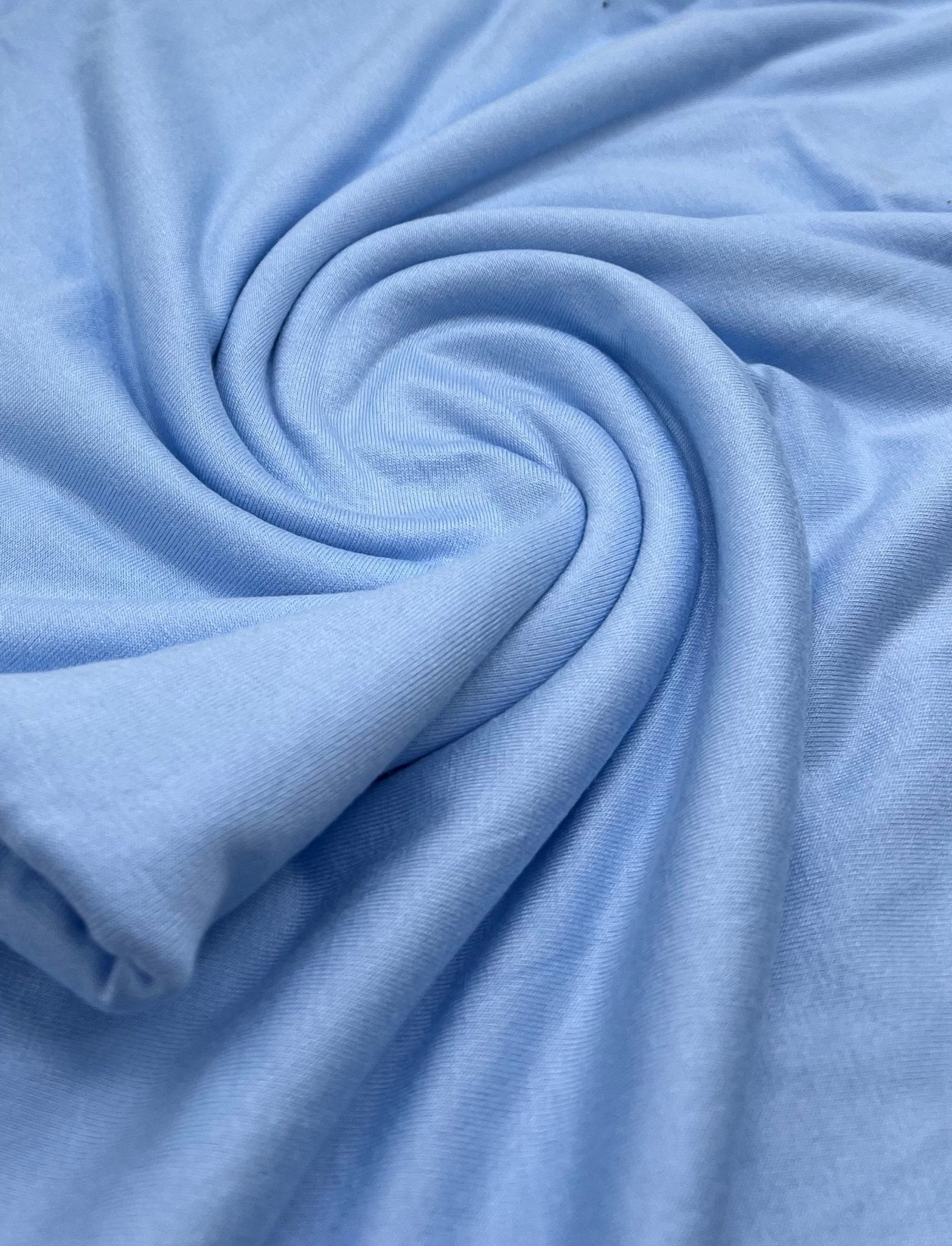 Plain Baby Blue Viscose Elastane Fabric 4 Way Stretch Jersey - T9 Fabrics