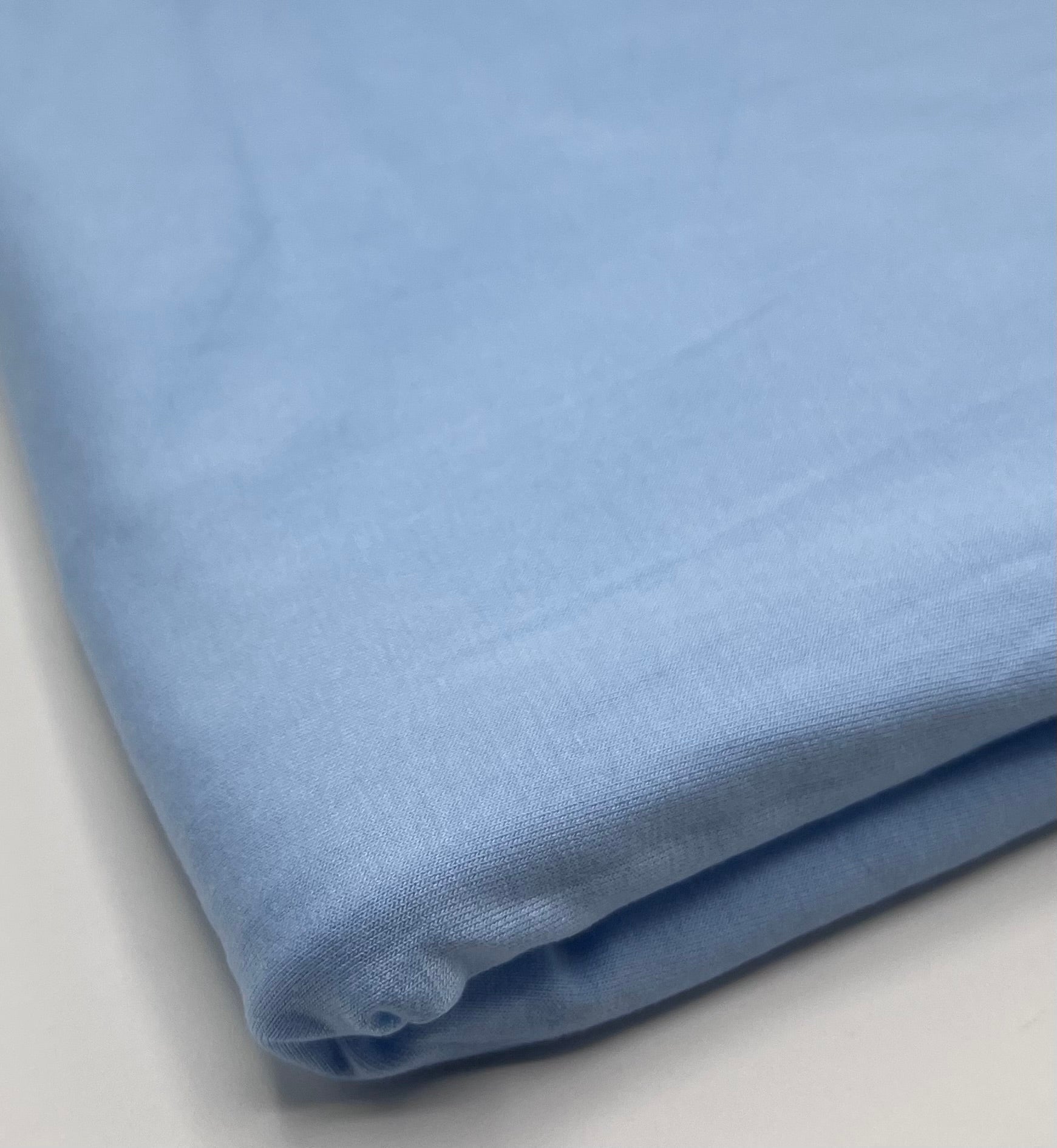 Plain Baby Blue Viscose Elastane Fabric 4 Way Stretch Jersey - T9 Fabrics