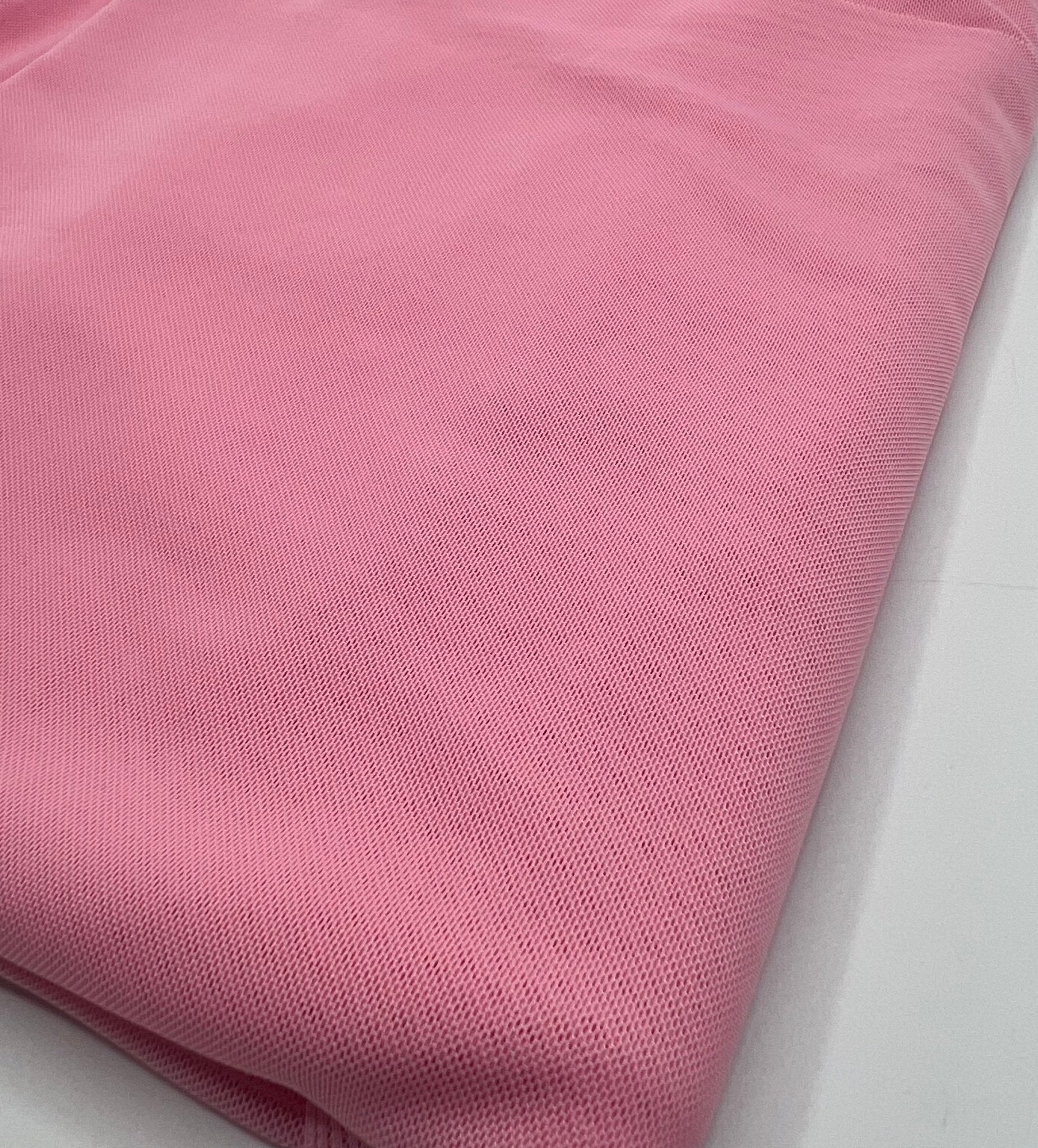 Plain Baby Pink Mesh Fabric Stretch - T9 Fabrics