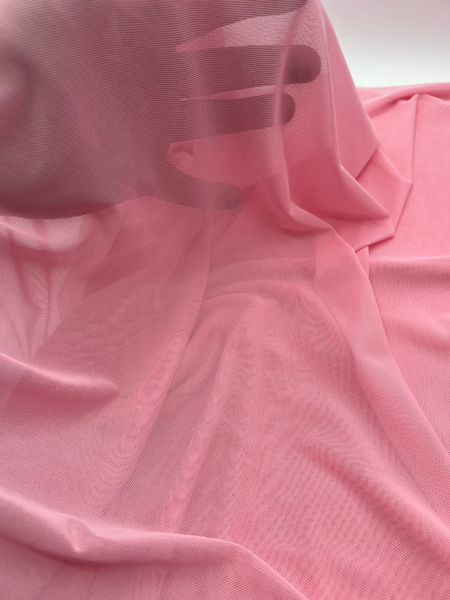 Plain Baby Pink Mesh Fabric Stretch - T9 Fabrics