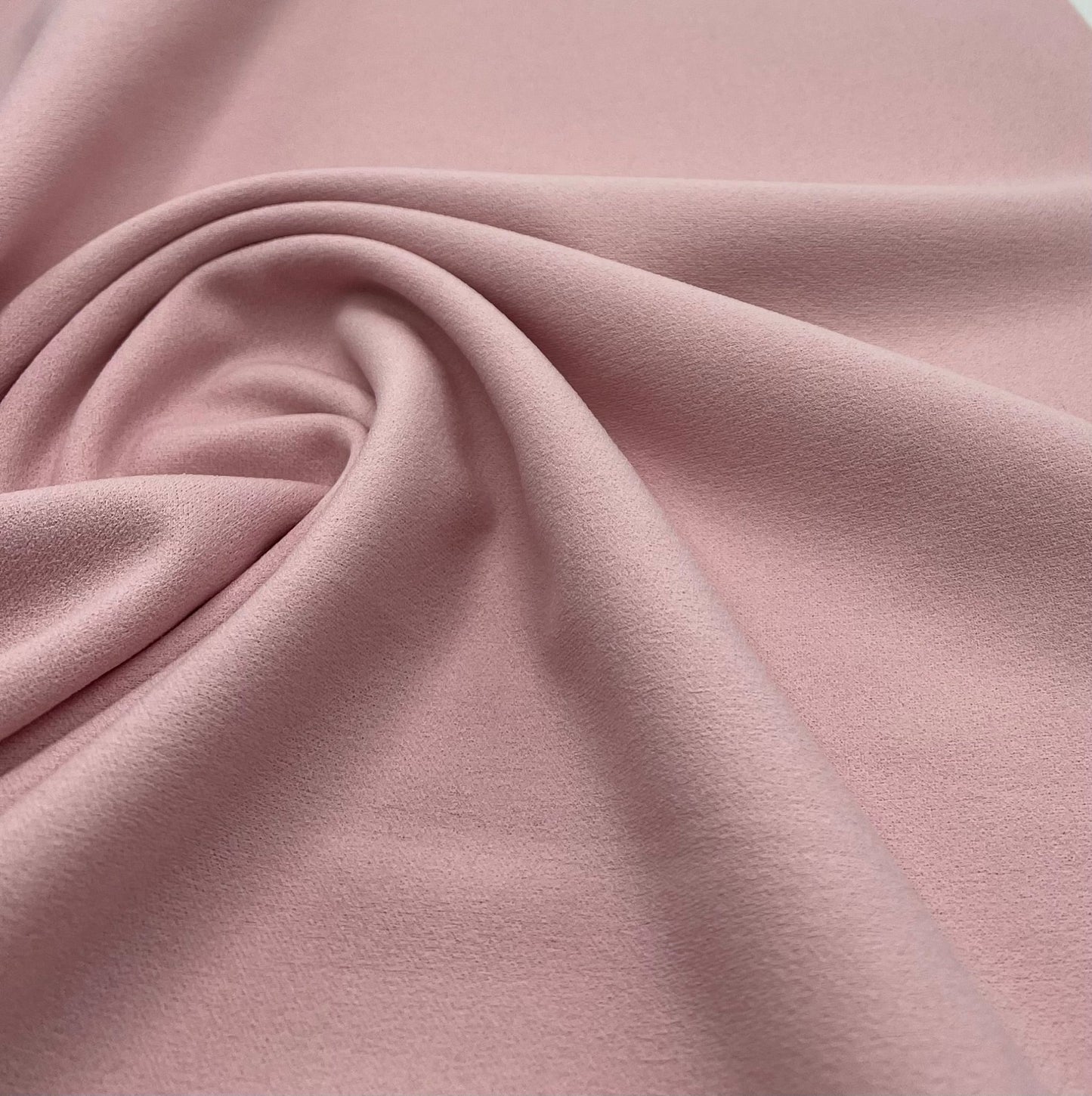 Plain Baby Pink Scuba Crepe Stretch Jersey Fabric 4 Way Stretch - T9 Fabrics