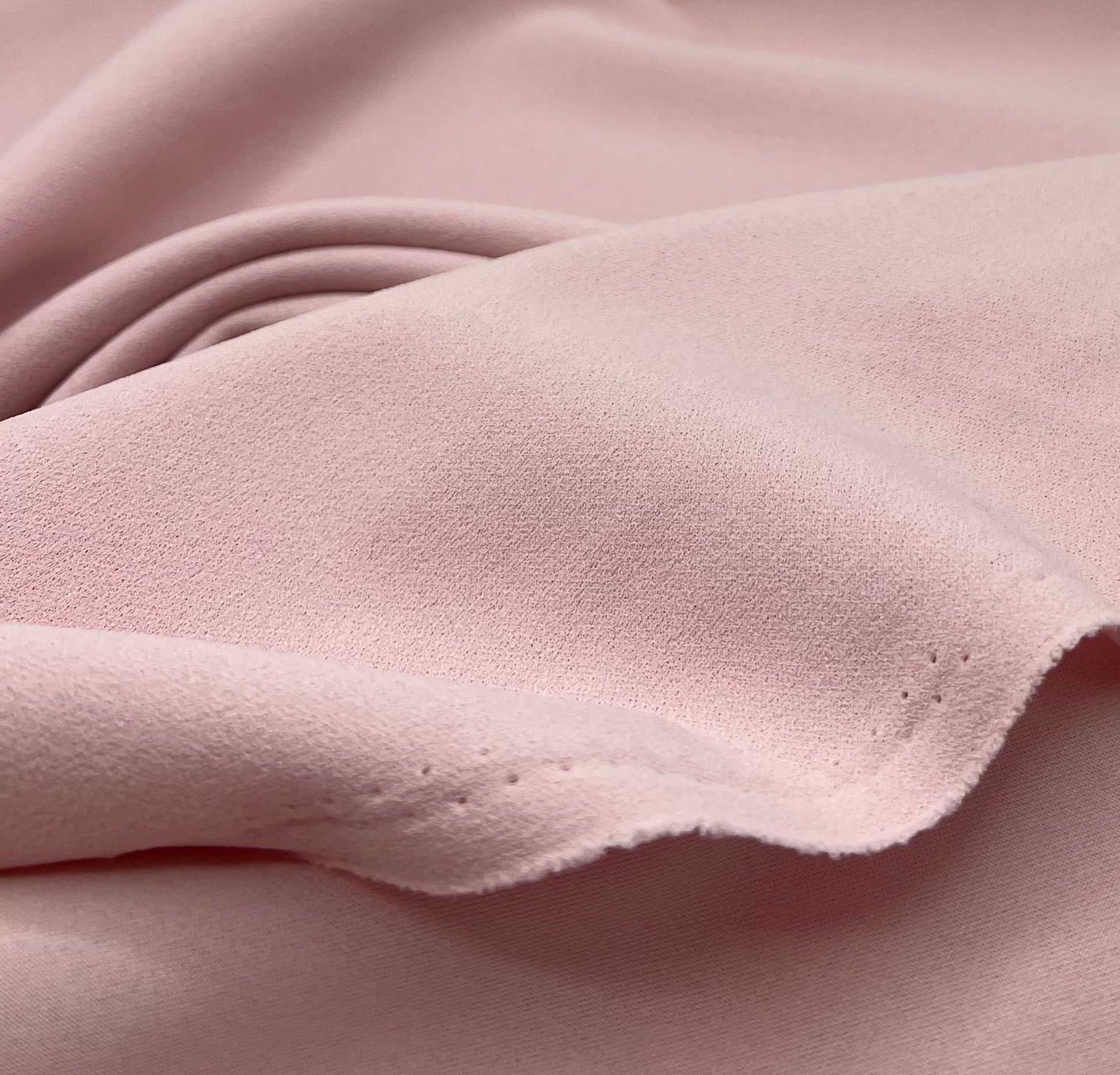 Plain Baby Pink Scuba Crepe Stretch Jersey Fabric 4 Way Stretch - T9 Fabrics