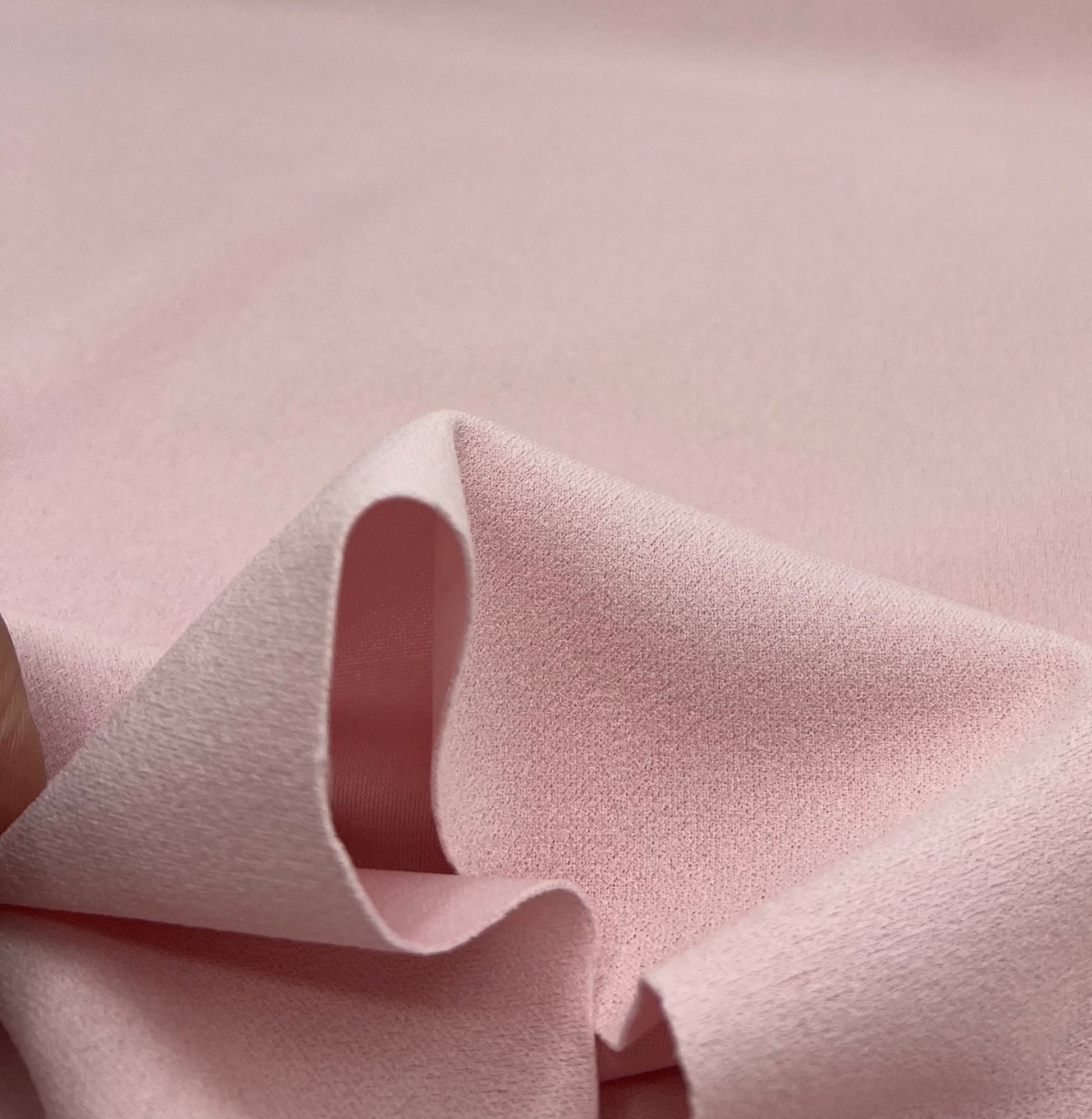 Plain Baby Pink Scuba Crepe Stretch Jersey Fabric 4 Way Stretch - T9 Fabrics