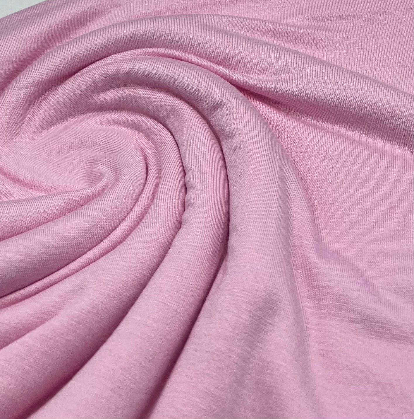 Plain Baby Pink Viscose Elastane Fabric 4 Way Stretch Jersey - T9 Fabrics