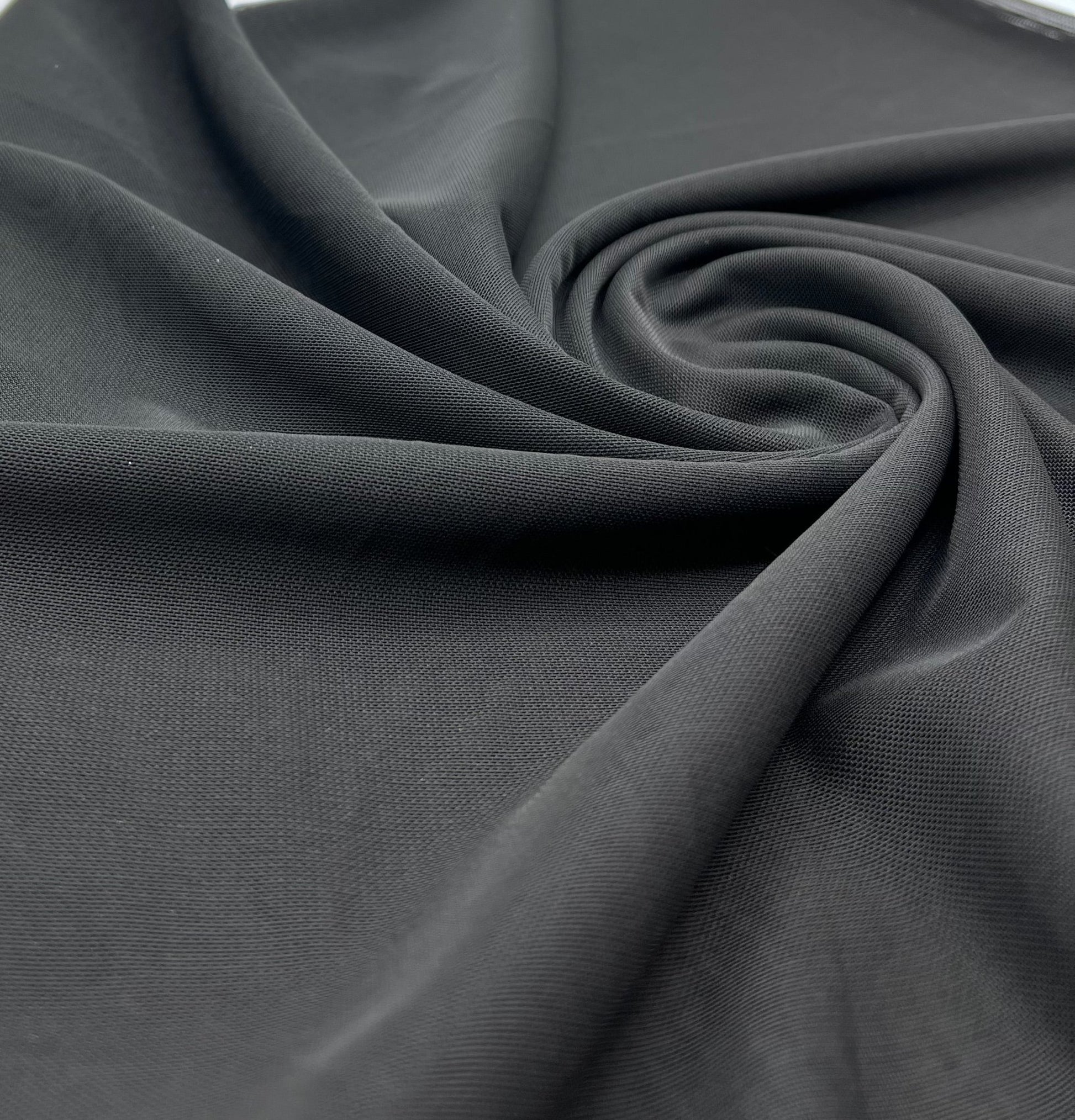 Plain Black Mesh Fabric Stretch - T9 Fabrics