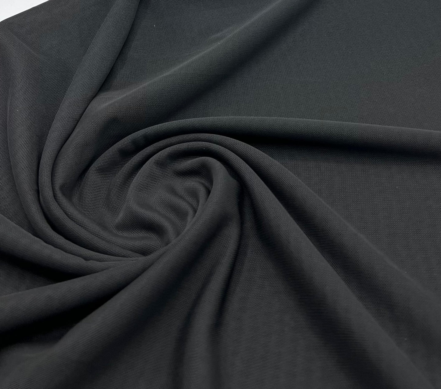 Plain Black Mesh Fabric Stretch - T9 Fabrics