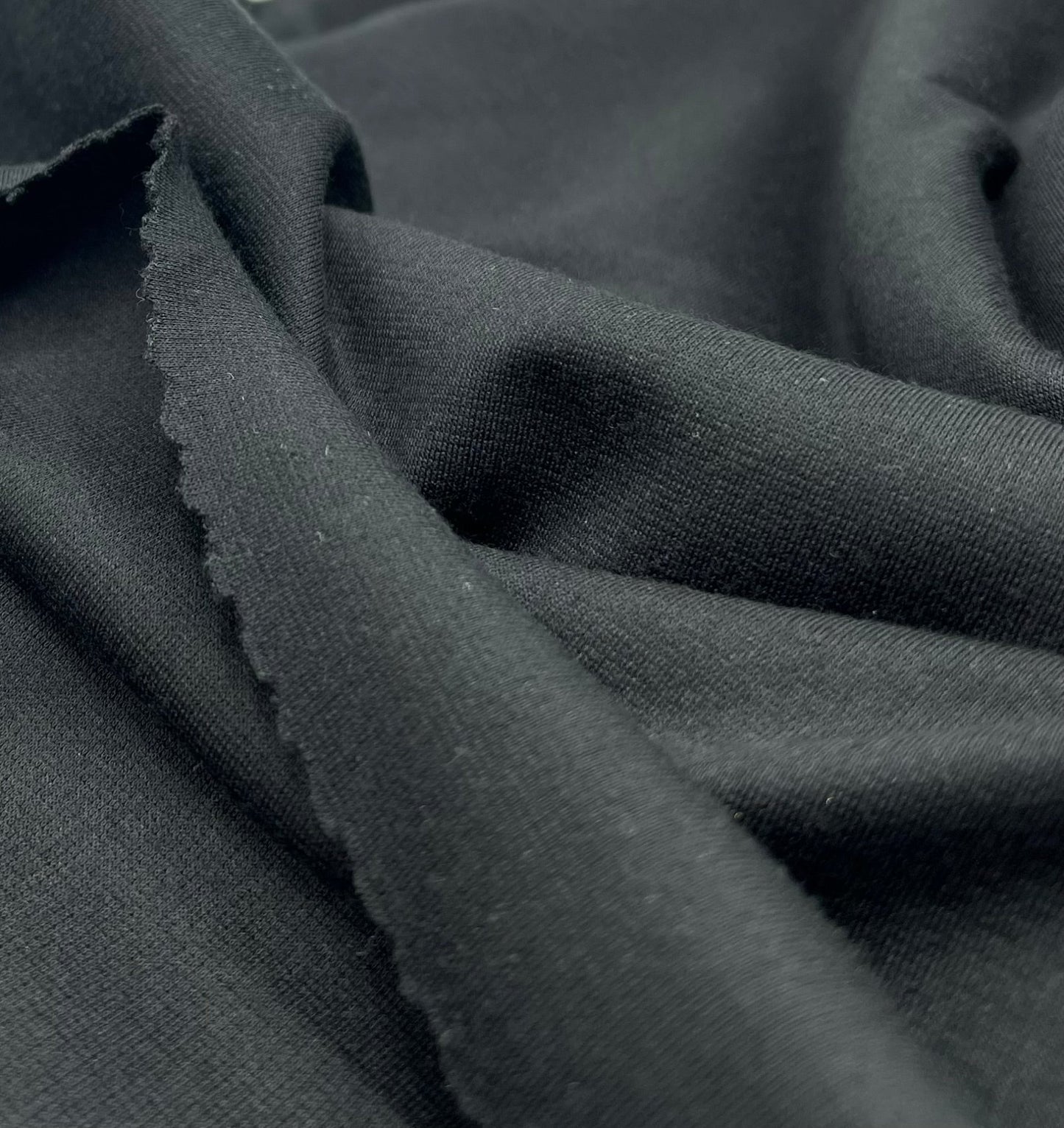 Plain Black Ponte 4 Way Stretch Fabric - T9 Fabrics