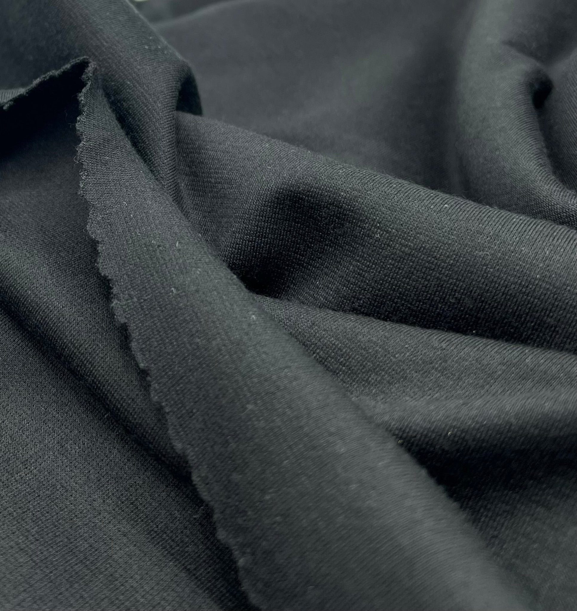 Plain Black Ponte 4 Way Stretch Fabric - T9 Fabrics