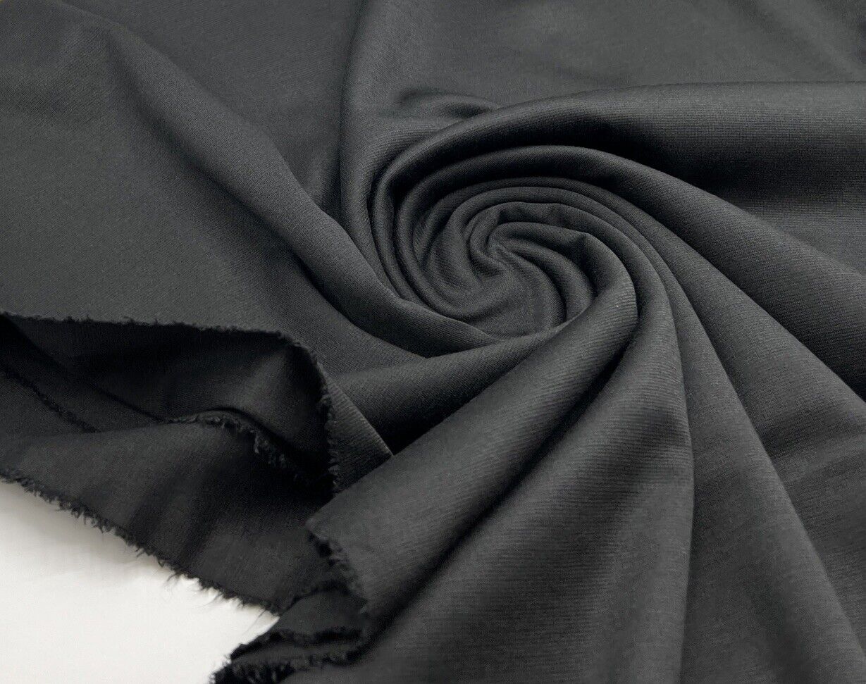 Plain Black Ponte Fabric - T9 Fabrics