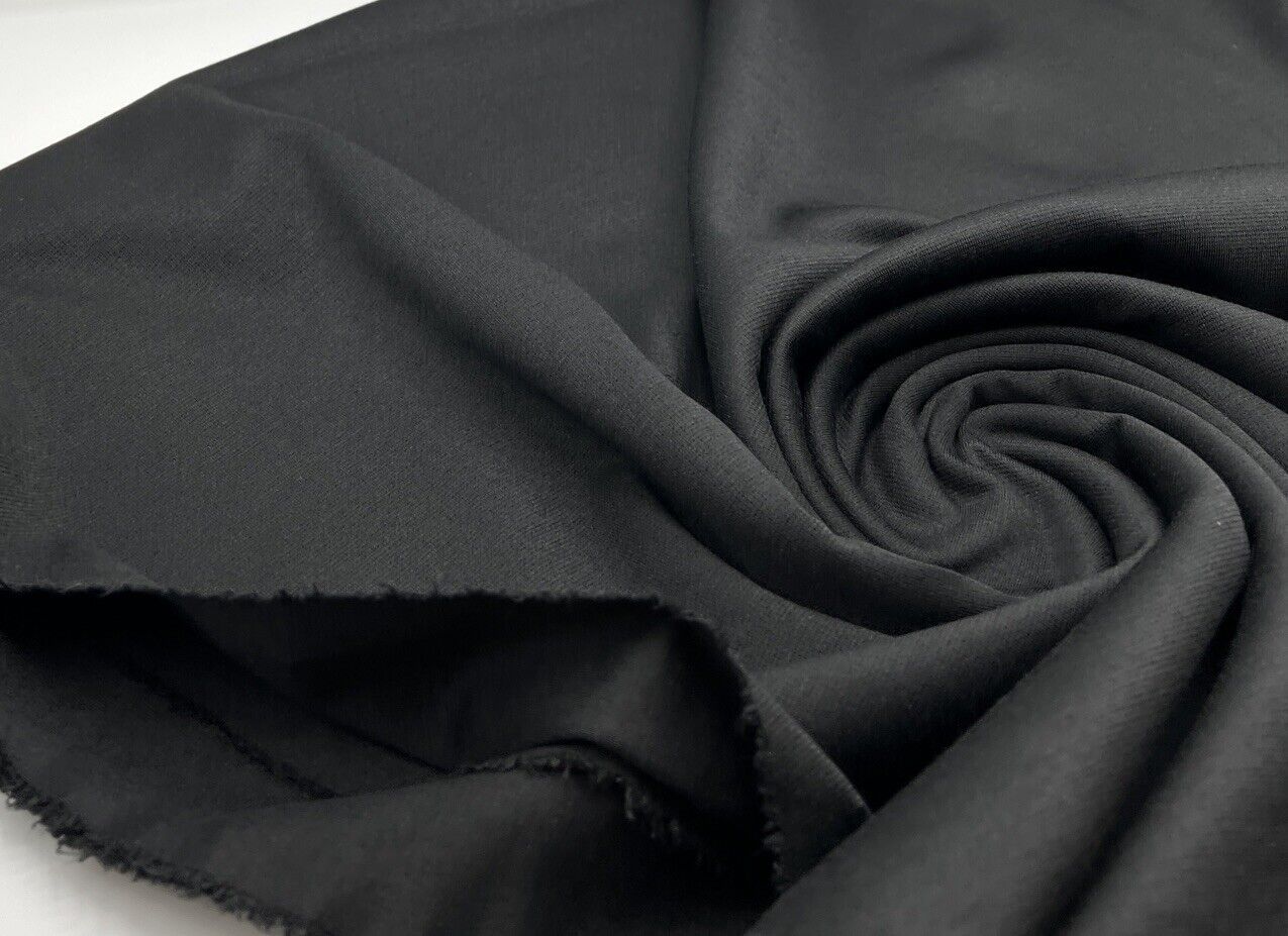 Plain Black Ponte Fabric - T9 Fabrics