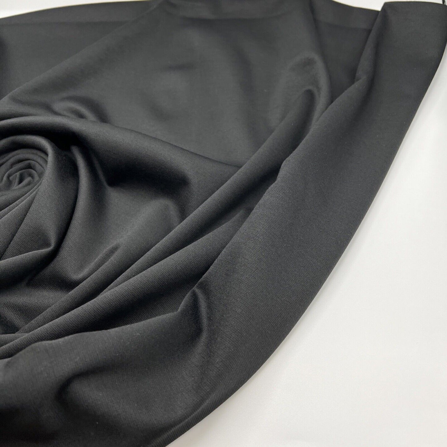 Plain Black Ponte Fabric - T9 Fabrics