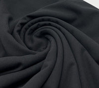 Plain Black Scuba Crepe Stretch Fabric 4 Way Stretch - T9 Fabrics