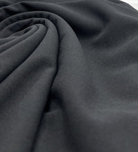 Plain Black Scuba Crepe Stretch Fabric 4 Way Stretch - T9 Fabrics