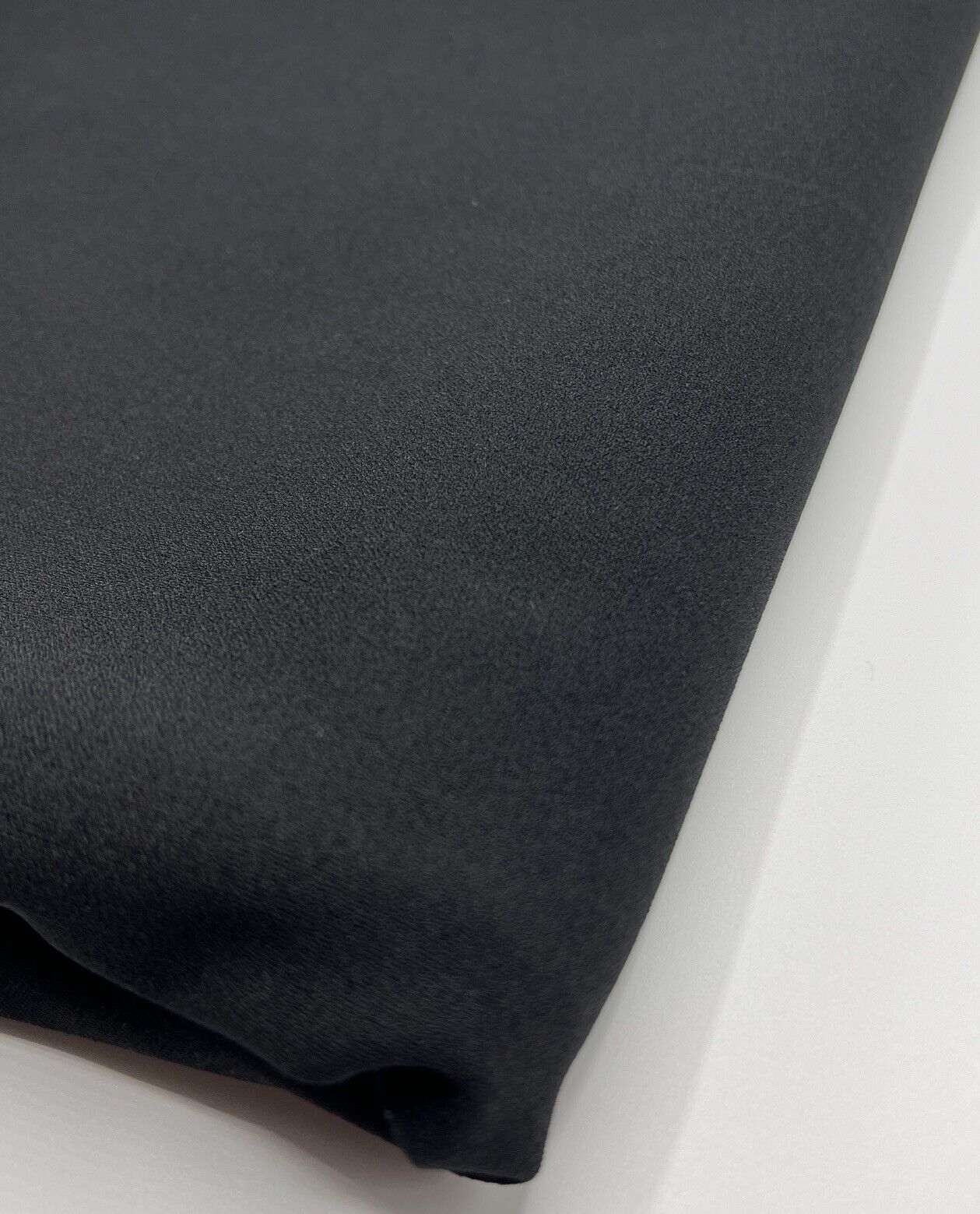 Plain Black Scuba Crepe Stretch Fabric 4 Way Stretch - T9 Fabrics