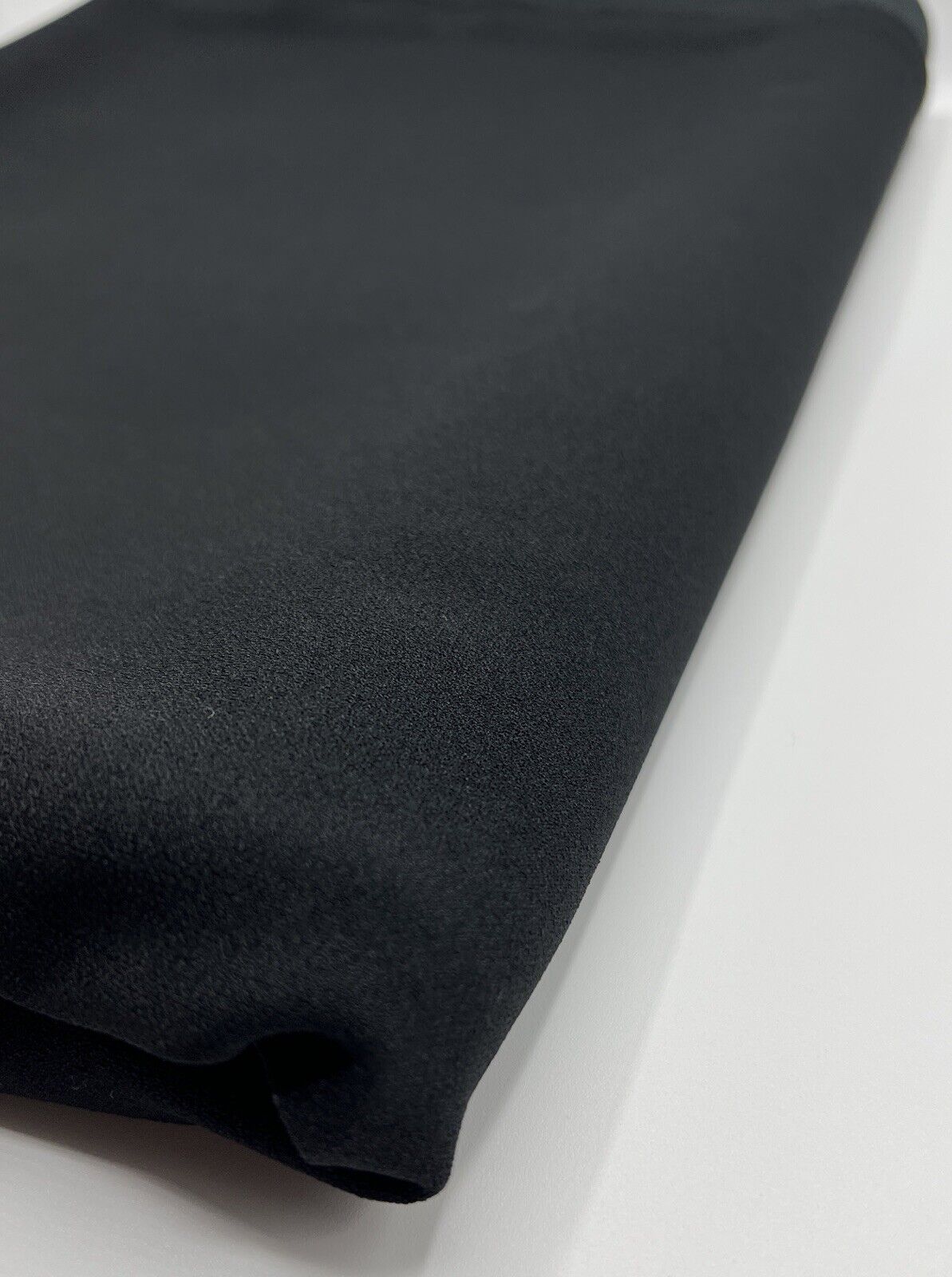 Plain Black Scuba Crepe Stretch Fabric 4 Way Stretch - T9 Fabrics