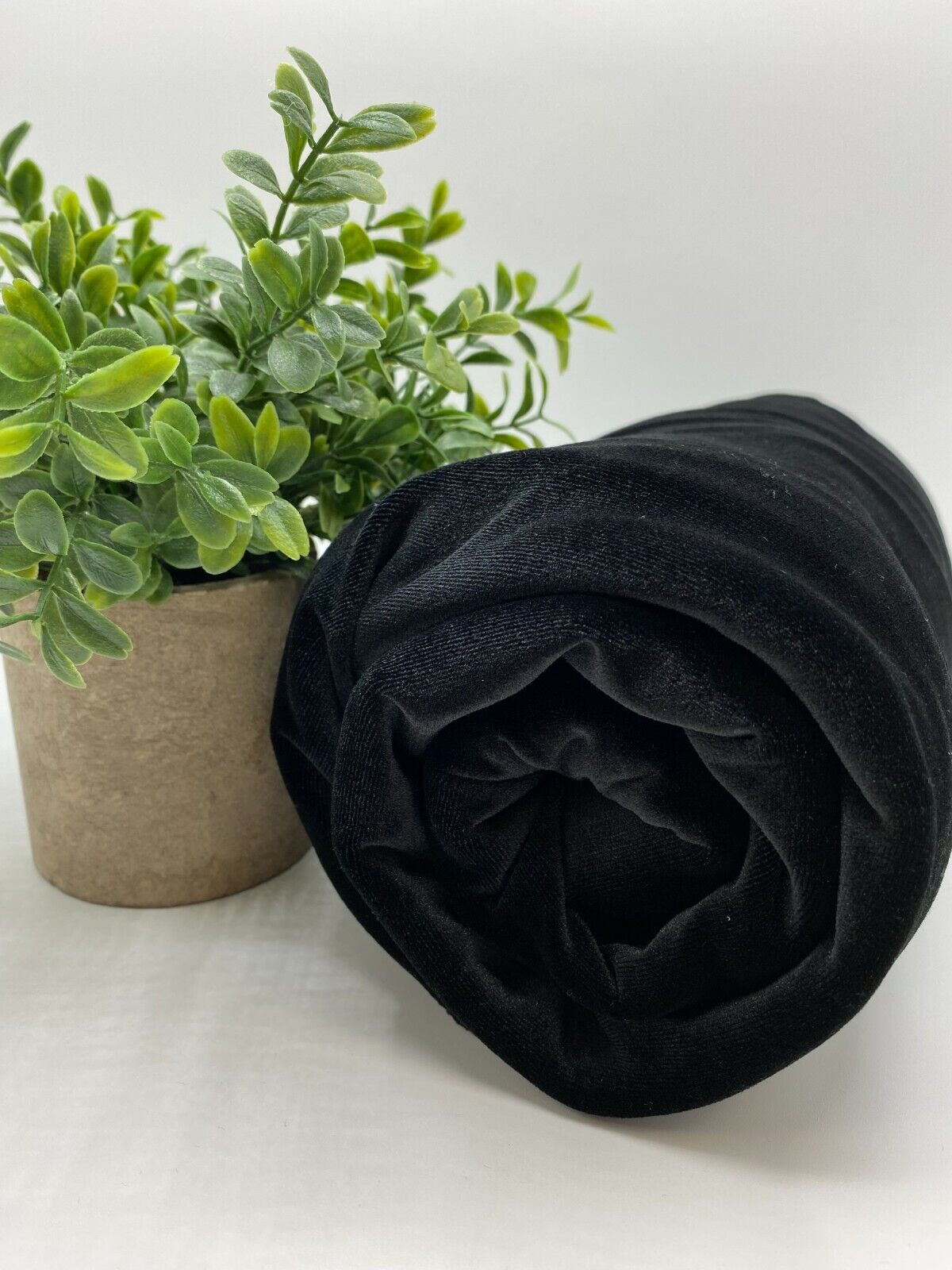 Plain Black Velour Fabric - T9 Fabrics