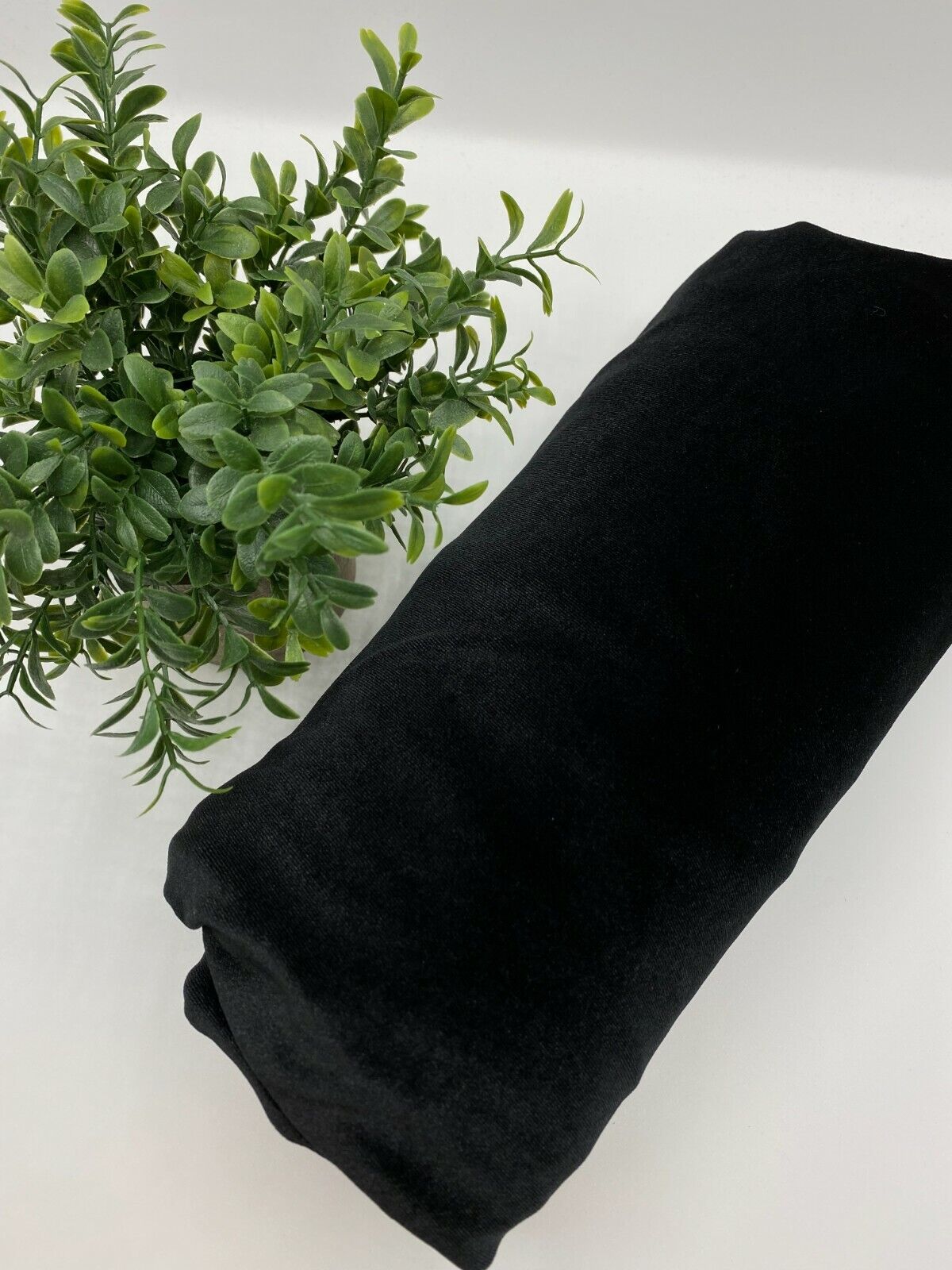 Plain Black Velour Fabric - T9 Fabrics