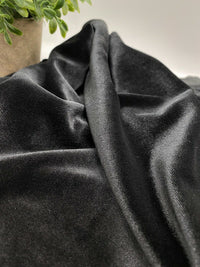 Plain Black Velour Fabric - T9 Fabrics