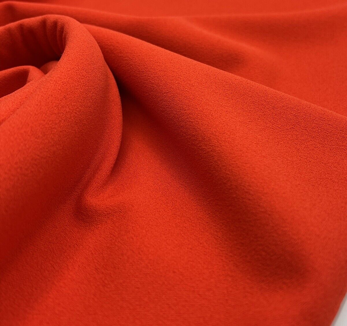 Plain Blood Orange Scuba Crepe Stretch Jersey Fabric 4 Way Stretch - T9 Fabrics