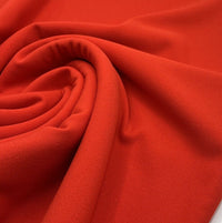 Plain Blood Orange Scuba Crepe Stretch Jersey Fabric 4 Way Stretch - T9 Fabrics