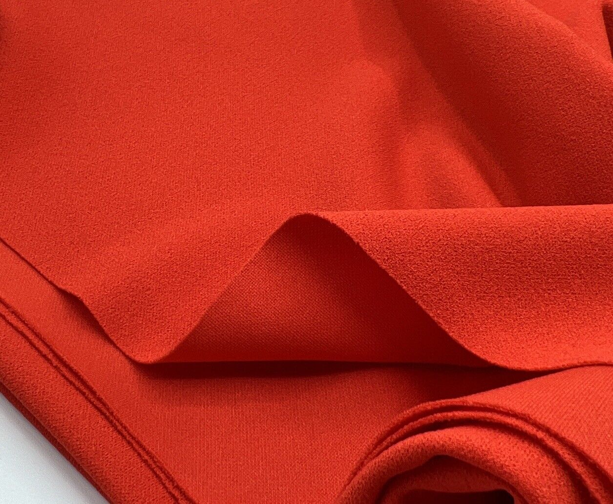 Plain Blood Orange Scuba Crepe Stretch Jersey Fabric 4 Way Stretch - T9 Fabrics