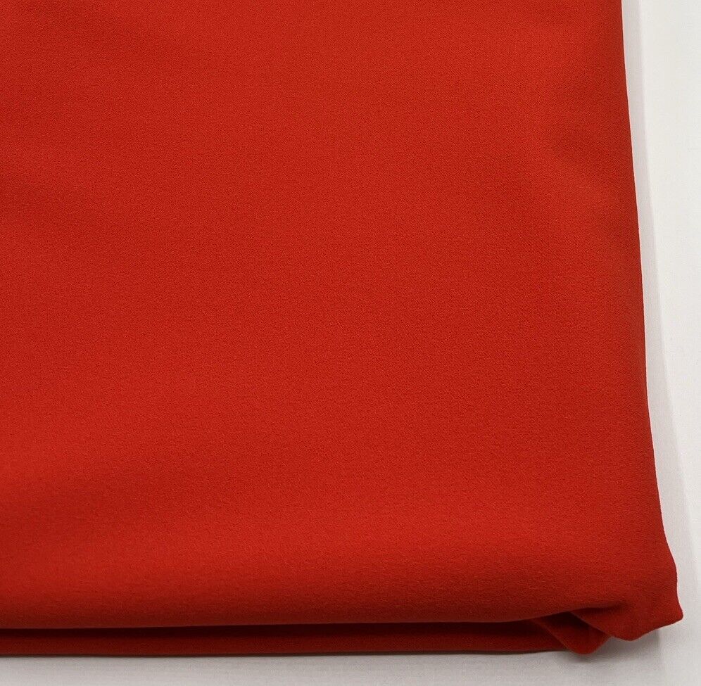 Plain Blood Orange Scuba Crepe Stretch Jersey Fabric 4 Way Stretch - T9 Fabrics