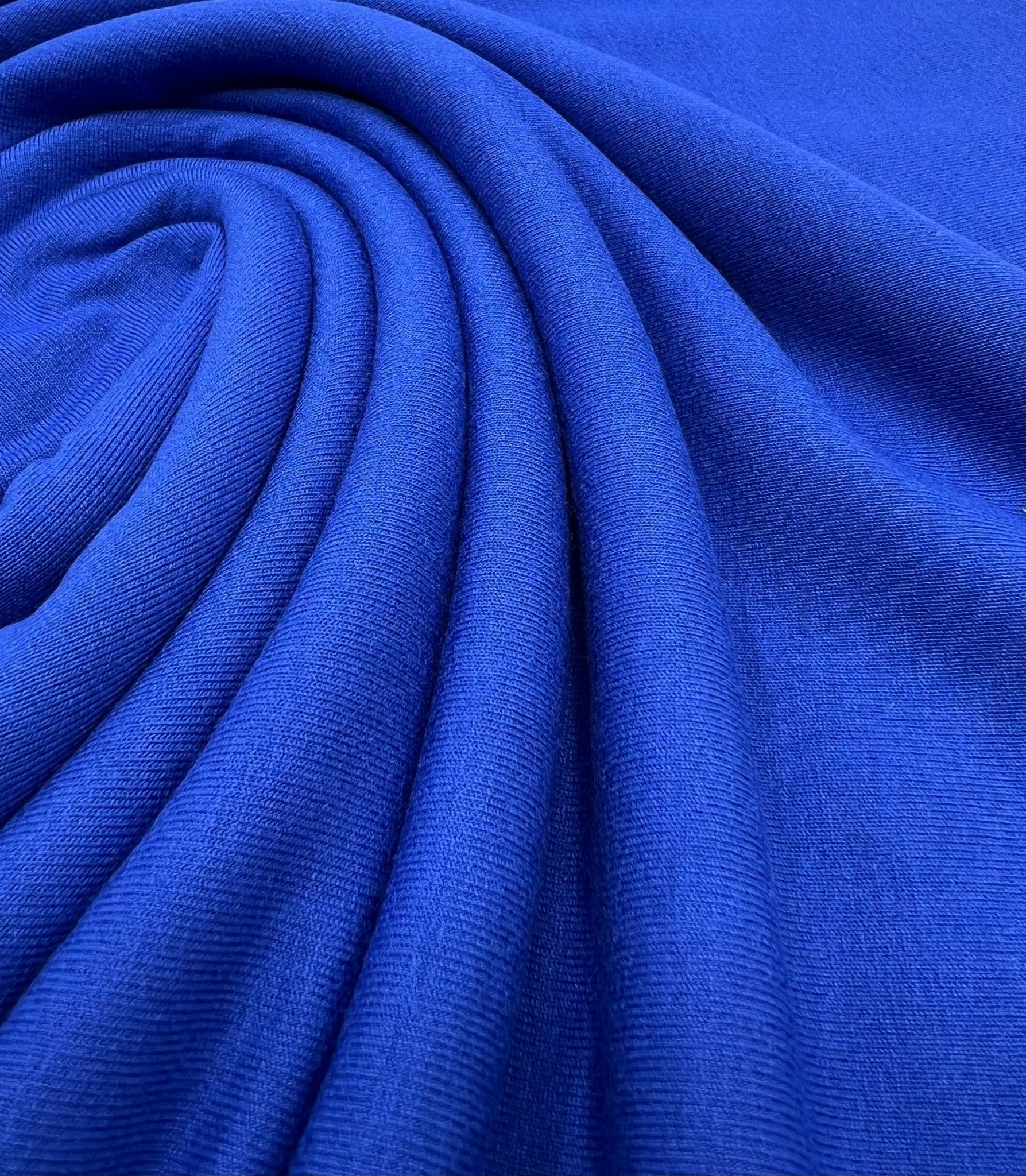 Plain Blue Viscose Elastane Fabric 4 Way Stretch Jersey - T9 Fabrics