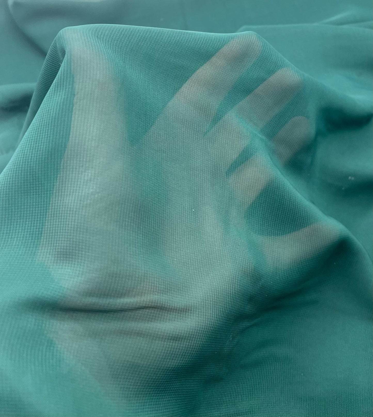 Plain Bottle Green Chiffon Sheer Dress Bridal Fabric - T9 Fabrics