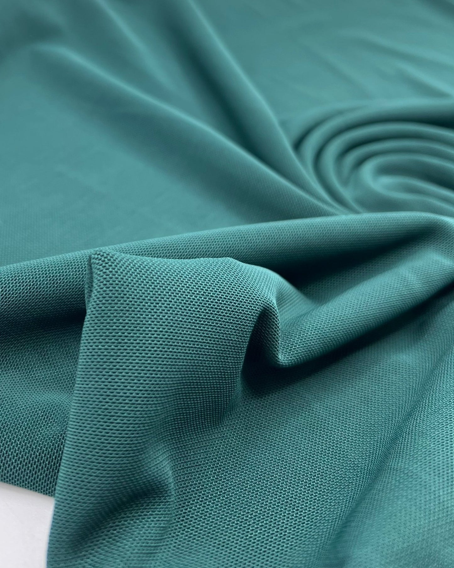 Plain Bottle Green Mesh Fabric Stretch - T9 Fabrics