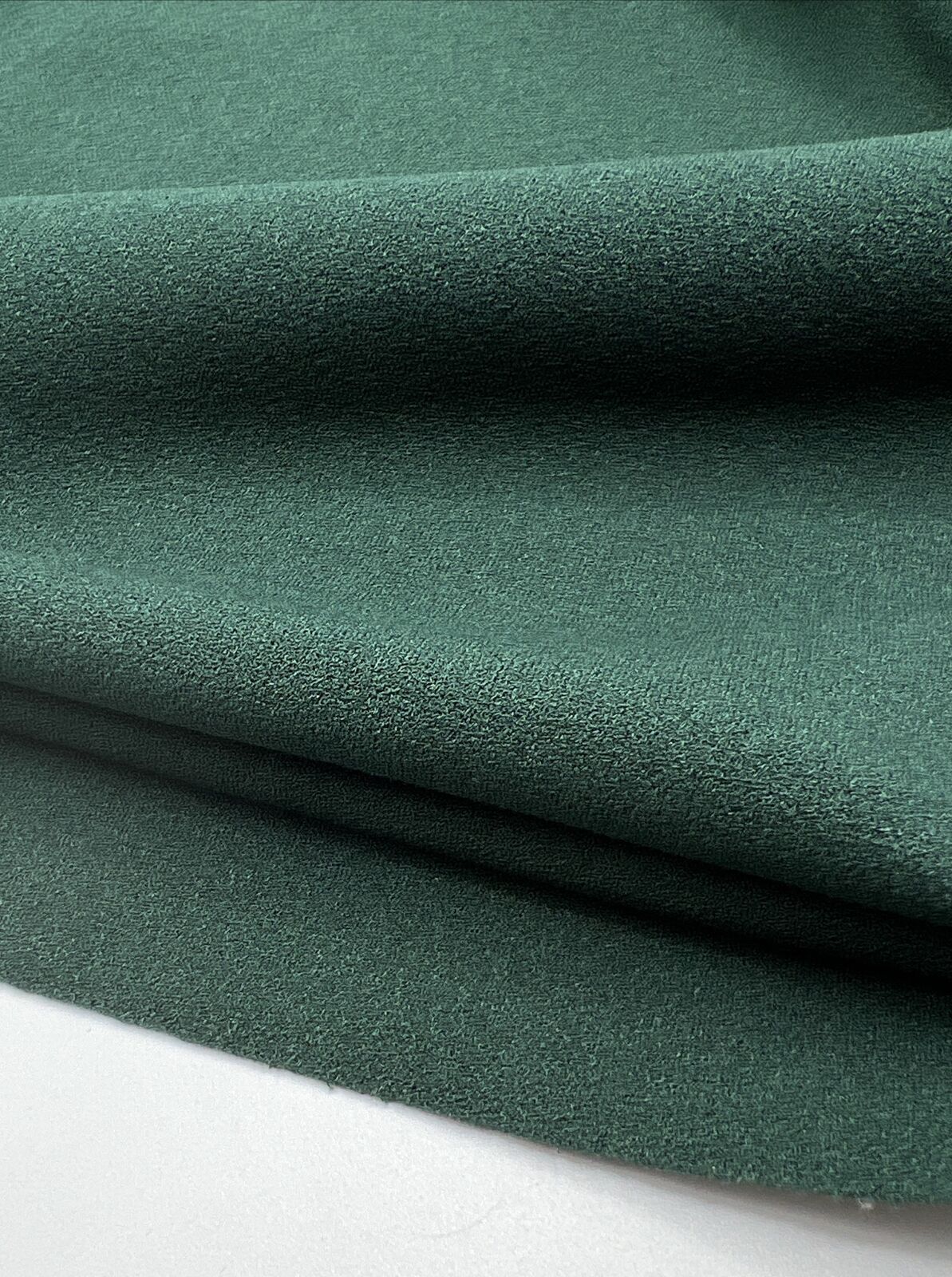 Plain Bottle Green Scuba Crepe Stretch Jersey Fabric 4 Way Stretch - T9 Fabrics