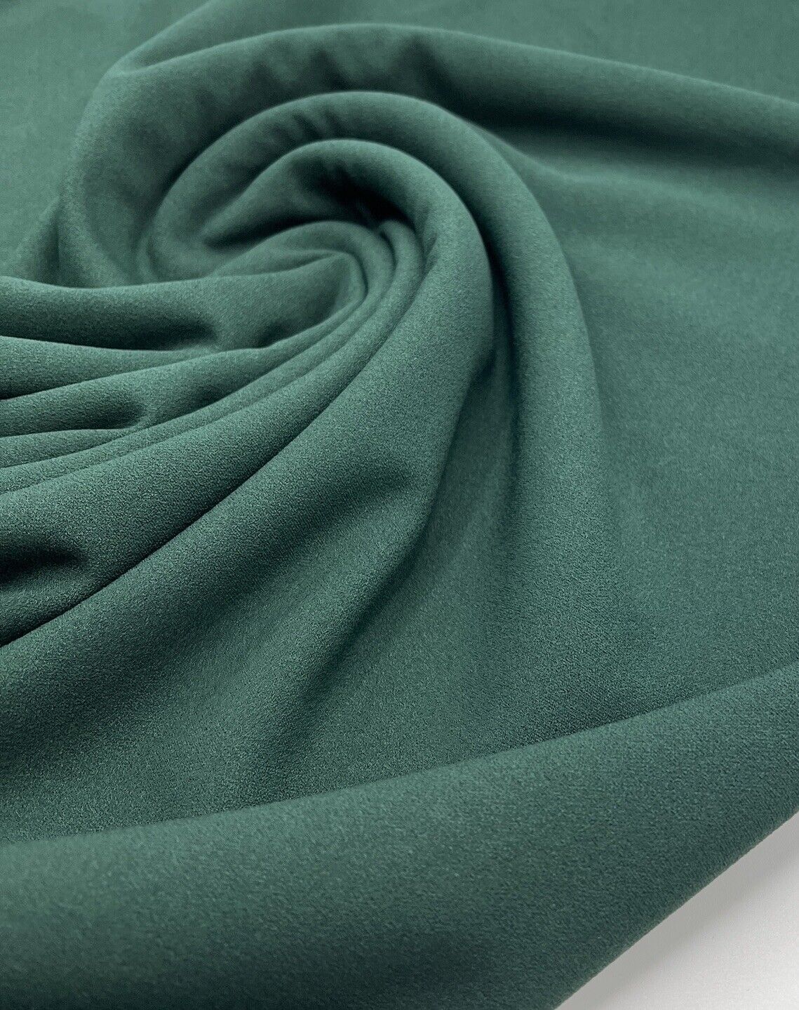 Plain Bottle Green Scuba Crepe Stretch Jersey Fabric 4 Way Stretch - T9 Fabrics