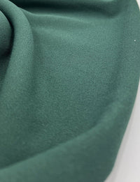 Plain Bottle Green Scuba Crepe Stretch Jersey Fabric 4 Way Stretch - T9 Fabrics