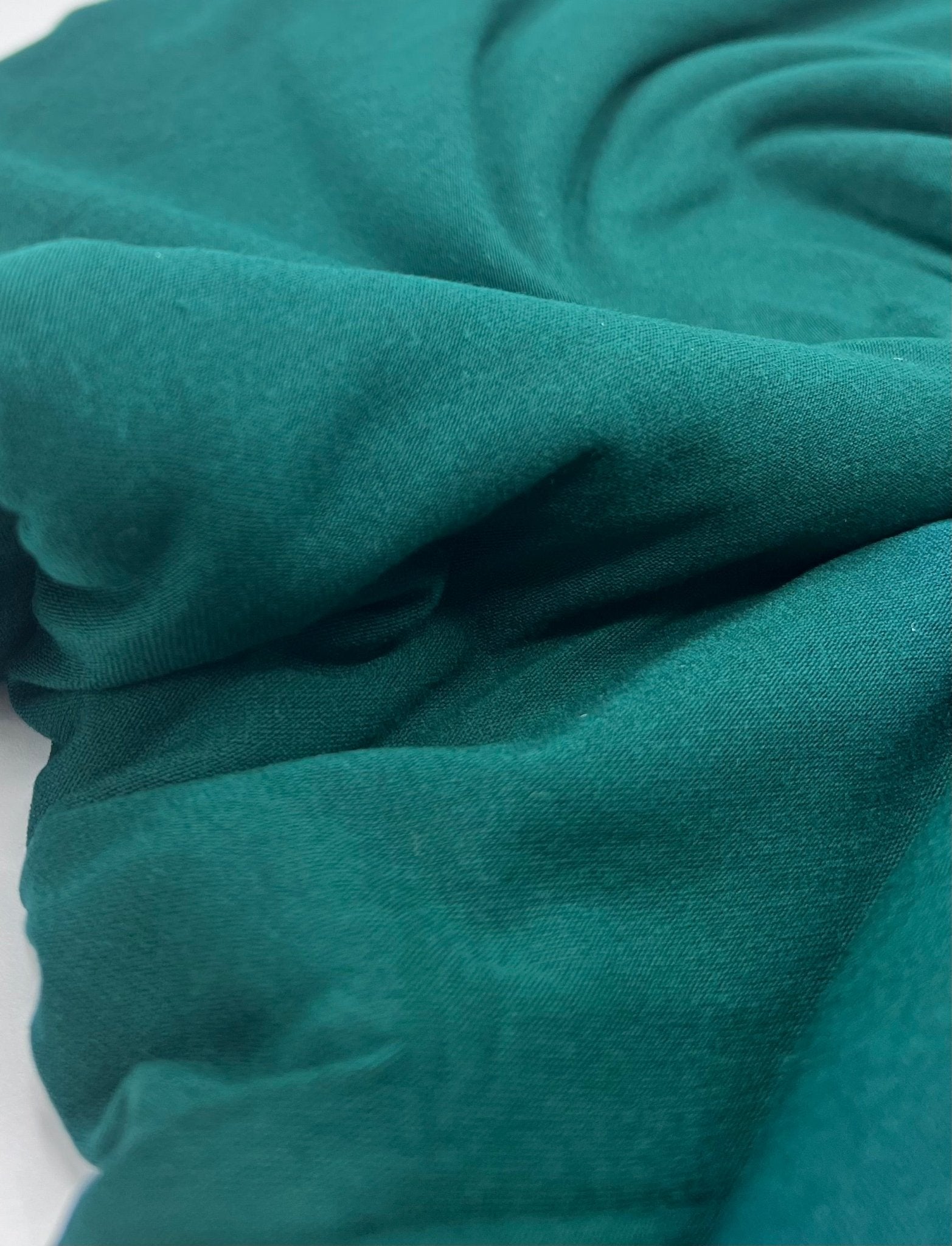 Plain Bottle Green Viscose Elastane Fabric 4 Way Stretch Jersey - T9 Fabrics