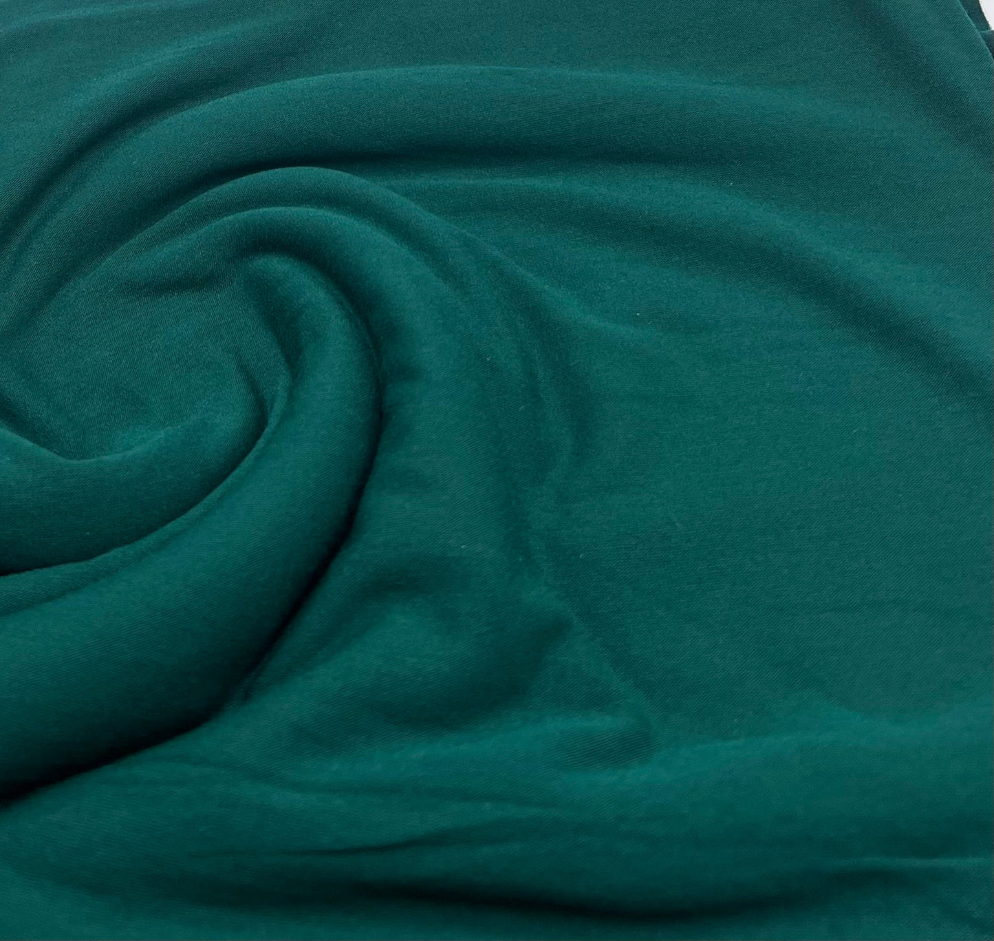 Plain Bottle Green Viscose Elastane Fabric 4 Way Stretch Jersey - T9 Fabrics