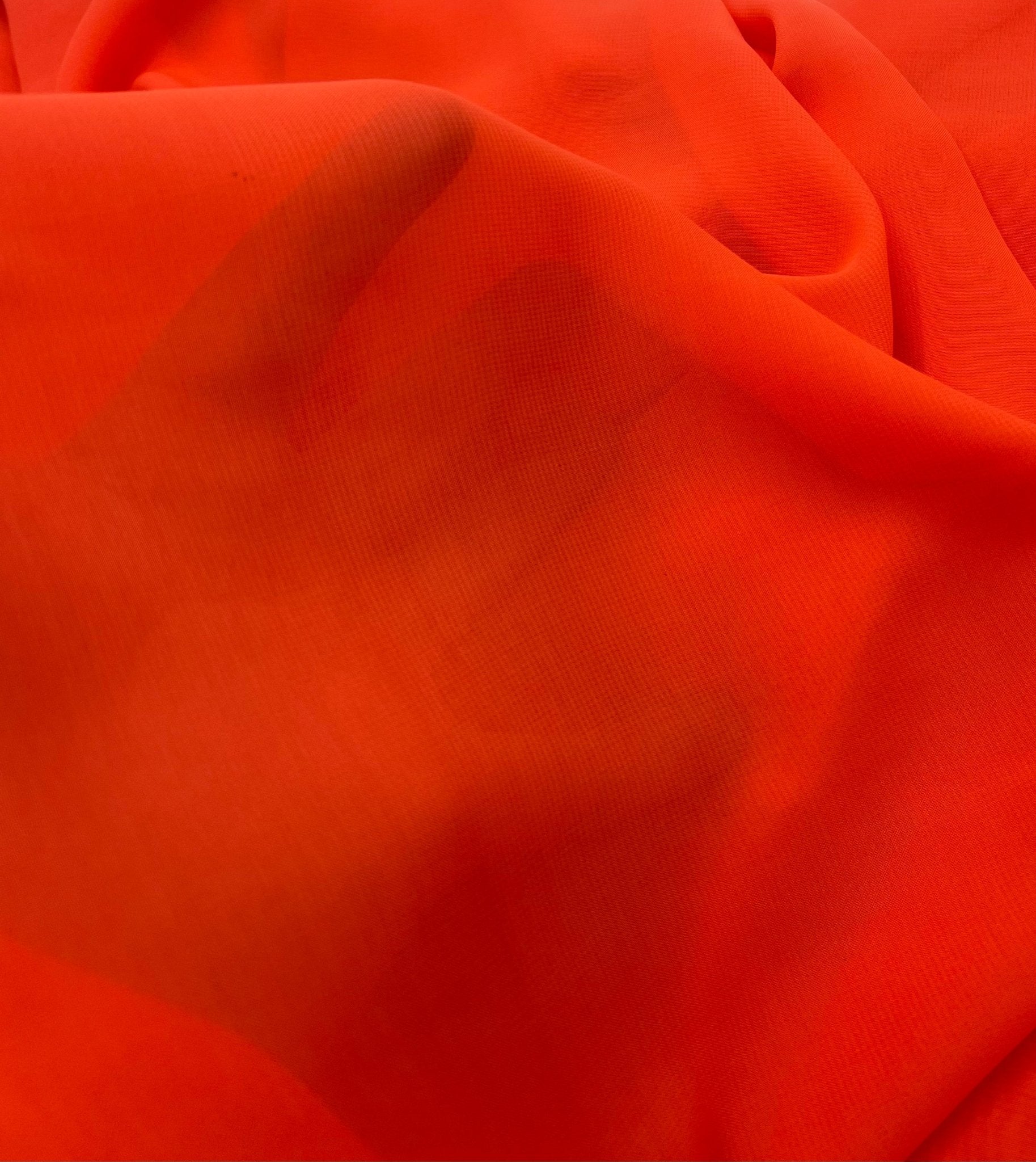 Plain Bright Coral Chiffon Sheer Dress Bridal Fabric - T9 Fabrics