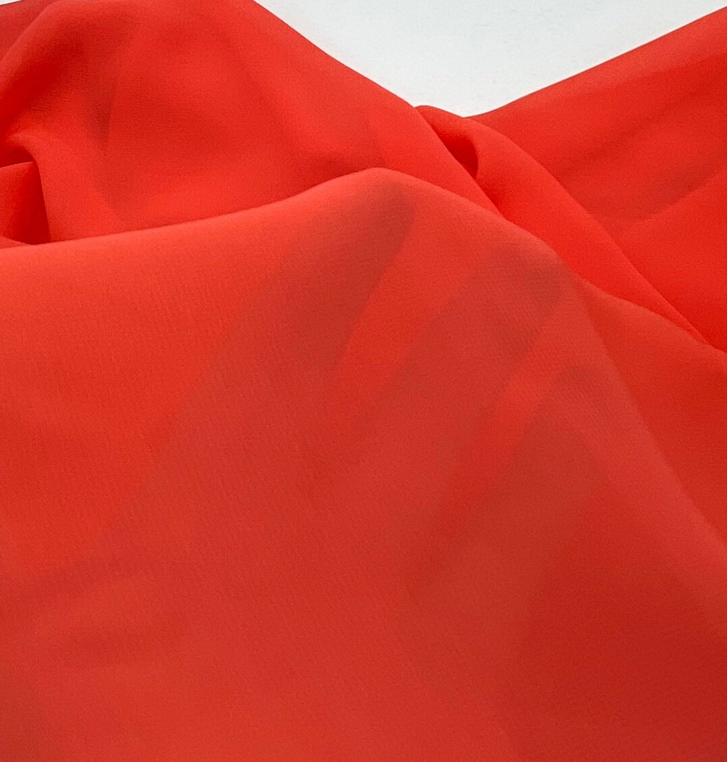 Plain Bright Coral Chiffon Sheer Dress Bridal Fabric - T9 Fabrics