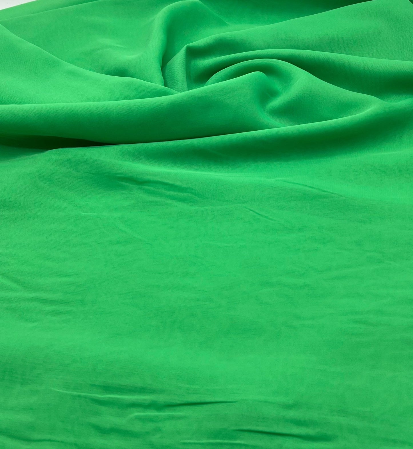 Plain Bright Green Chiffon Sheer Dress Bridal Fabric - T9 Fabrics