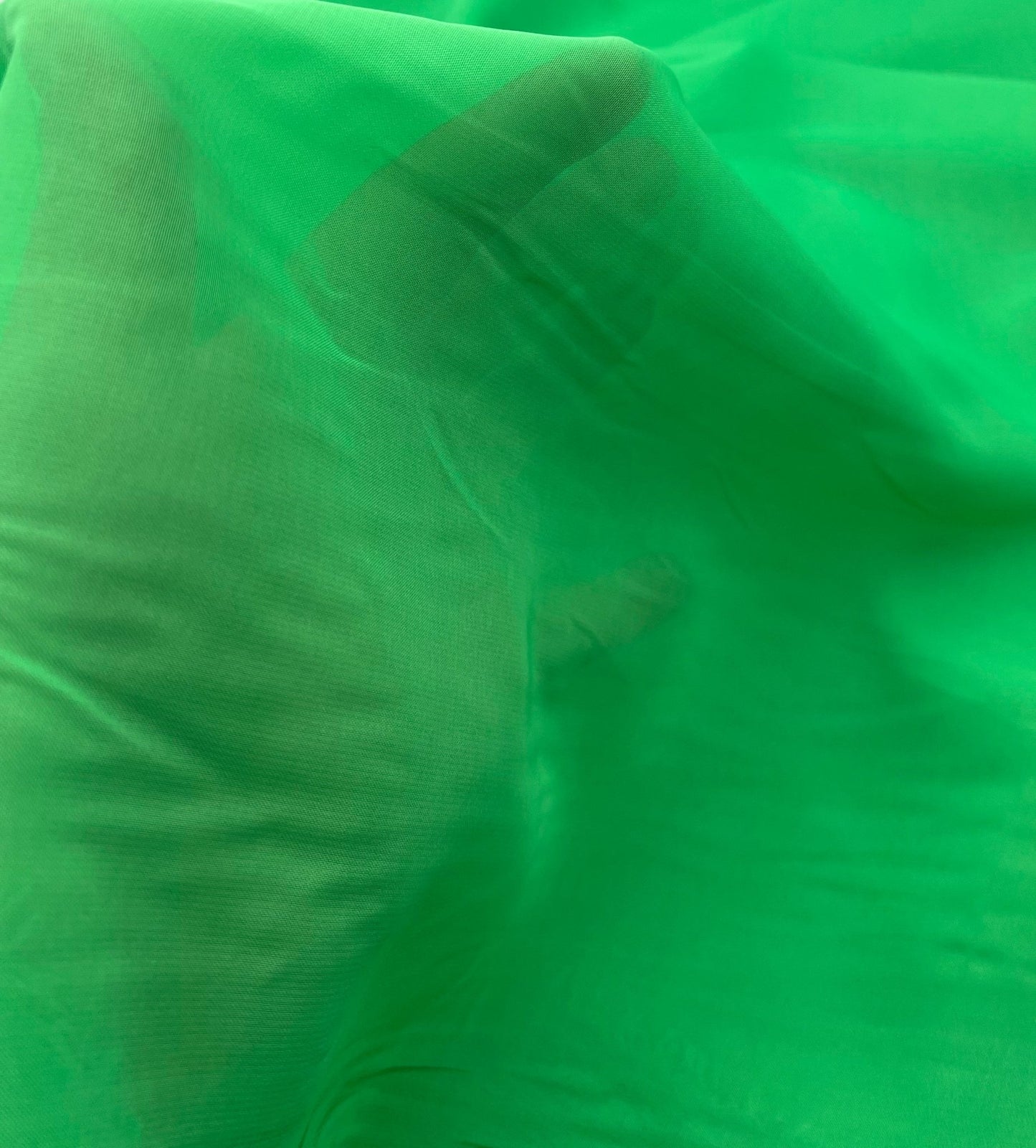 Plain Bright Green Chiffon Sheer Dress Bridal Fabric - T9 Fabrics
